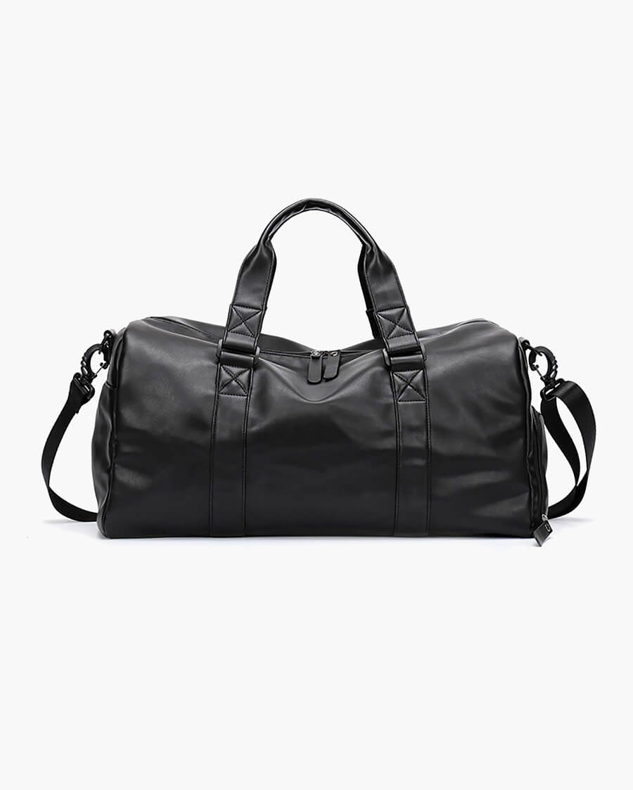 Faux leather duffle on sale bag